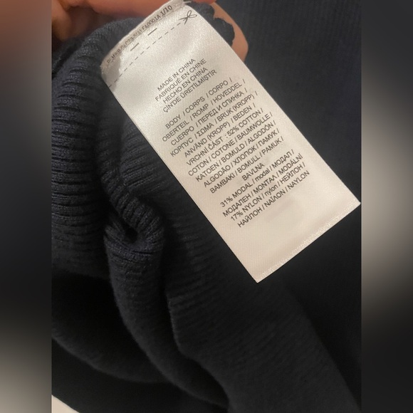 Ralph Lauren Dark Blue Knit Ribbed Polo Top - Picture 5 of 6